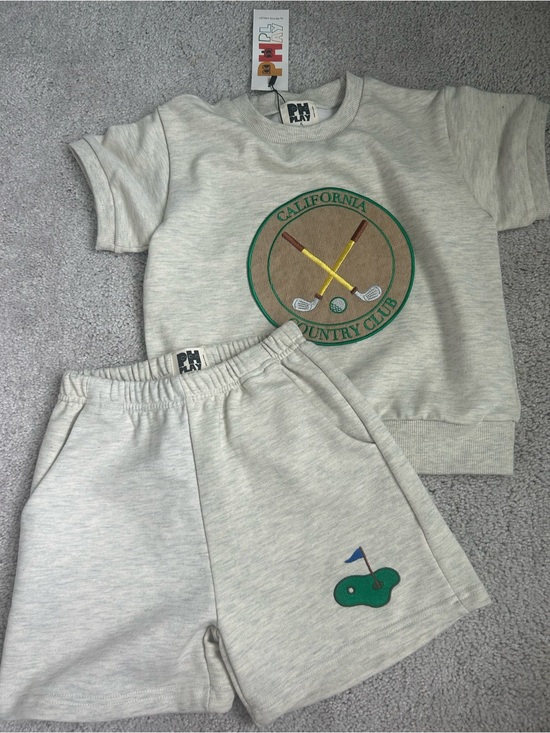 PH play Other - Petite Hailey Heather Gray 'California Country Club' Sweatshirt & Shorts Set